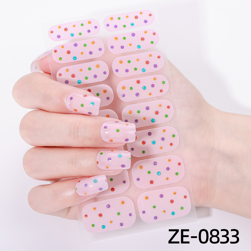 Full Cover Adhesive - 16 sztuk naklejek na paznokcie z